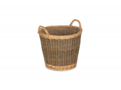 Basket, SMALL UNPEELED WILLOW LOG BASKET with LINING