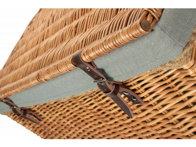 "Basket, 28" DOUBLE STEAMED ROPE HANDLED TRUNK with GREY SAGE LINING"