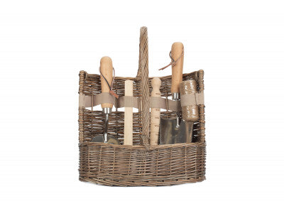 Basket, SMALL ANTIQUE WASH DELUXE GARDEN TOOL BASKET