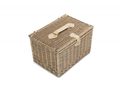 Basket, LARGE ANTIQUE WASH FINISH CHEST HAMPER