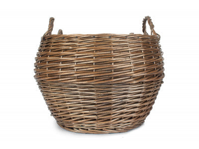 Basket, Set of 2 ANTIQUE WASH STUMPY BASKETS 