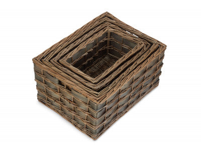 Basket, GREY SCANDI STORAGE BASKETS SET 4 - UNLINED