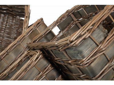 Basket, GREY SCANDI STORAGE BASKETS SET 4 - UNLINED