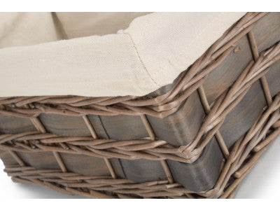 Basket, SMALL GREY SCANDI STORAGE BASKET with WHITE LINING