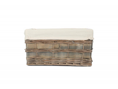 Basket, MEDIUM GREY SCANDI STORAGE BASKET with WHITE LINING