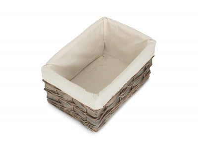 Basket, MEDIUM GREY SCANDI STORAGE BASKET with WHITE LINING
