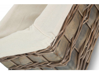 Basket, MEDIUM GREY SCANDI STORAGE BASKET with WHITE LINING