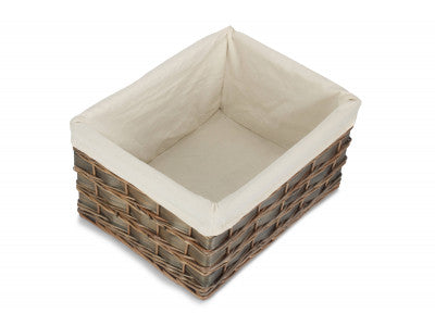 Basket, EXTRA LARGE GREY SCANDI STORAGE BASKET with WHITE LINING