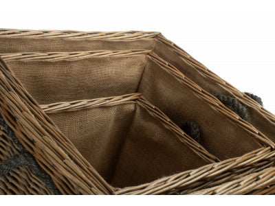 Basket, Set of 3 ANTIQUE WASH SQUARE STORAGE BASKET 