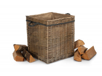 Basket, SIZE 2 ANTIQUE WASH SQUARE STORAGE BASKET