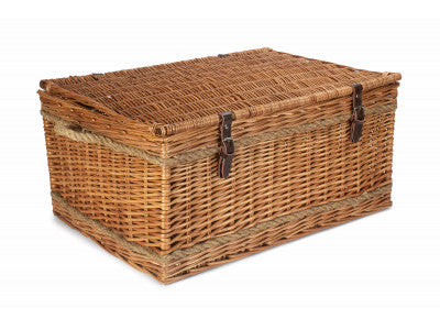 "Basket, 28" DOUBLE STEAMED ROPE HANDLED TRUNK"
