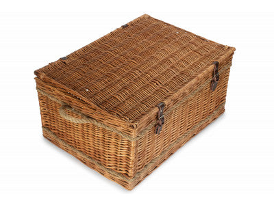 "Basket, 28" DOUBLE STEAMED ROPE HANDLED TRUNK"