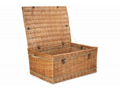 "Basket, 28" DOUBLE STEAMED ROPE HANDLED TRUNK"