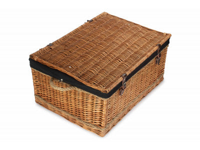 "Basket, 28" DOUBLE STEAMED ROPE HANDLED TRUNK with BLACK LINING"