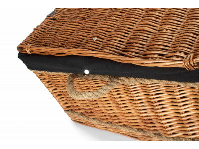 "Basket, 28" DOUBLE STEAMED ROPE HANDLED TRUNK with BLACK LINING"