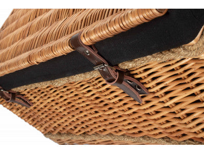 "Basket, 28" DOUBLE STEAMED ROPE HANDLED TRUNK with BLACK LINING"