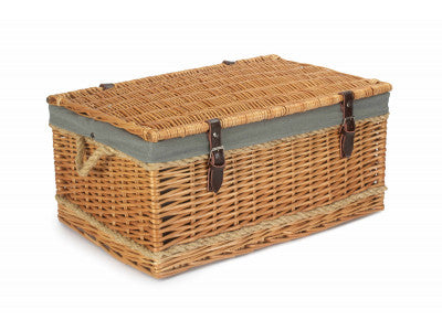 "Basket, 24" ROPE HANDLED TRUNK with GREY SAGE LINING"