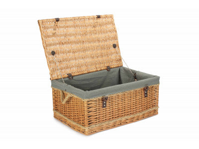 "Basket, 24" ROPE HANDLED TRUNK with GREY SAGE LINING"