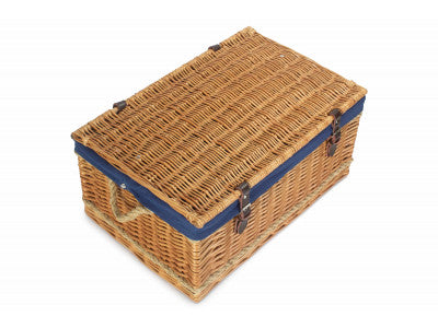 "Basket, 24" ROPE HANDLED TRUNK with NAVY BLUE LINING"