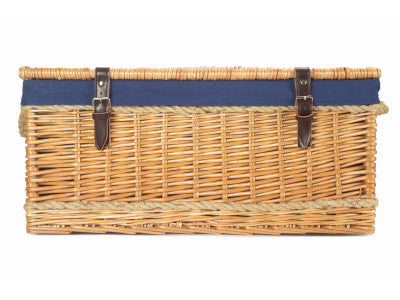 "Basket, 24" ROPE HANDLED TRUNK with NAVY BLUE LINING"