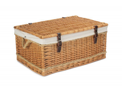 "Basket, 24" ROPE HANDLED TRUNK with WHITE LINING"