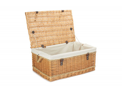 "Basket, 24" ROPE HANDLED TRUNK with WHITE LINING"