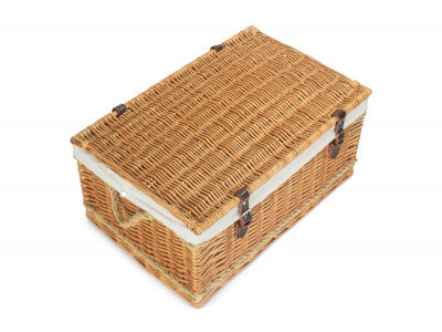 "Basket, 24" ROPE HANDLED TRUNK with WHITE LINING"