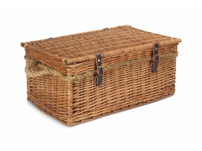 "Basket, 24" DOUBLE STEAMED ROPE HANDLED TRUNK"