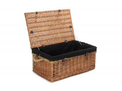 "Basket, 24" DOUBLE STEAMED ROPE HANDLED TRUNK with BLACK LINING"