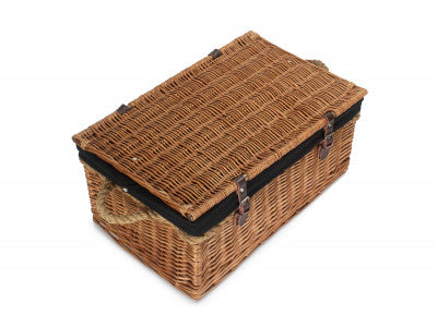 "Basket, 24" DOUBLE STEAMED ROPE HANDLED TRUNK with BLACK LINING"