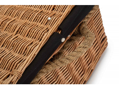 "Basket, 24" DOUBLE STEAMED ROPE HANDLED TRUNK with BLACK LINING"