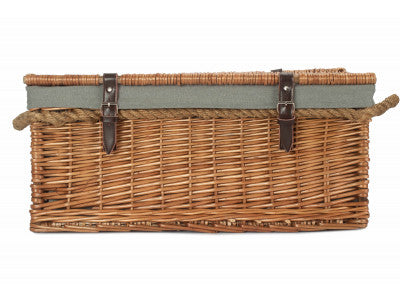 "Basket, 24" DOUBLE STEAMED ROPE HANDLED TRUNK with GREY SAGE LINING"
