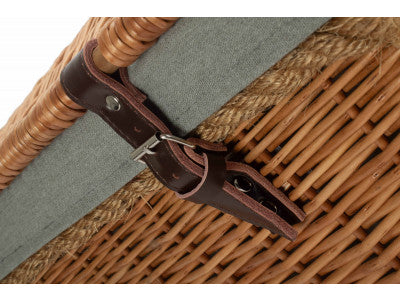 "Basket, 24" DOUBLE STEAMED ROPE HANDLED TRUNK with GREY SAGE LINING"