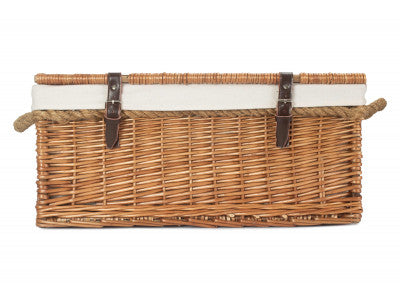 "Basket, 24" DOUBLE STEAMED ROPE HANDLED TRUNK with WHITE LINING"