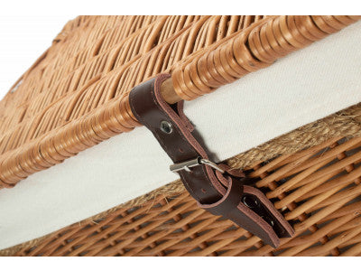 "Basket, 24" DOUBLE STEAMED ROPE HANDLED TRUNK with WHITE LINING"