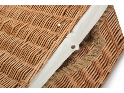 "Basket, 24" DOUBLE STEAMED ROPE HANDLED TRUNK with WHITE LINING"