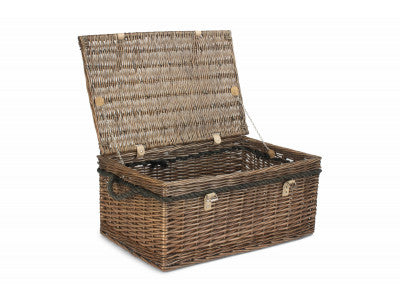 "Basket, 24" ANTIQUE WASH ROPE HANDLED TRUNK"