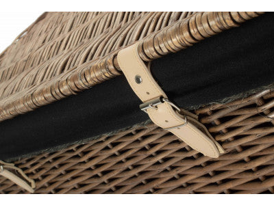 "Basket, 24" ANTIQUE WASH ROPE HANDLED TRUNK with BLACK LINING"