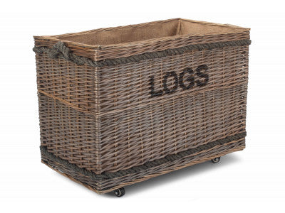 "Basket, JUMBO "LOGS" BASKET with WHEELS "