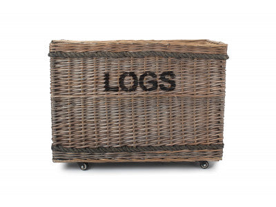 "Basket, JUMBO "LOGS" BASKET with WHEELS "