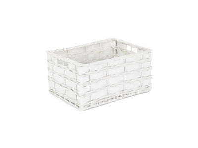 Basket, LARGE WHITE SCANDI STORAGE BASKET - UNLINED