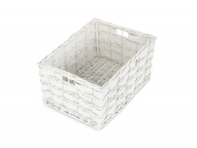 Basket, EXTRA LARGE WHITE SCANDI STORAGE BASKET - UNLINED