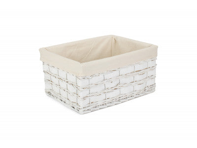 Basket, EXTRA LARGE WHITE SCANDI STORAGE BASKET with WHITE LINING
