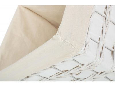 Basket, EXTRA LARGE WHITE SCANDI STORAGE BASKET with WHITE LINING