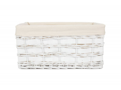 Basket, EXTRA LARGE WHITE SCANDI STORAGE BASKET with WHITE LINING
