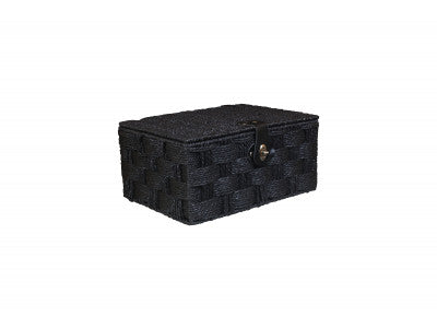 Basket, MEDIUM BLACK PAPER ROPE HAMPER