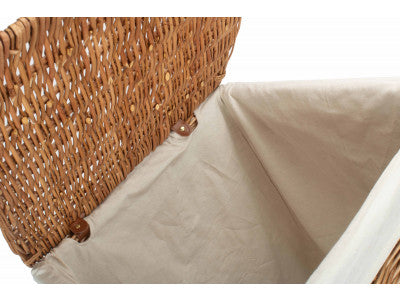 Basket, LIGHT STEAMED LARGE SQUARE LAUNDRY BASKET with WHITE LINING