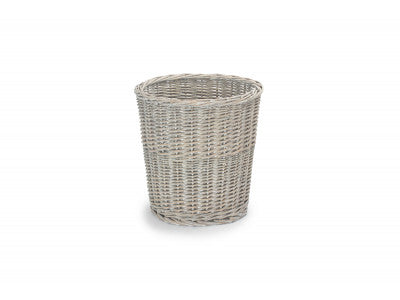 Basket, GREY WASH ROUND BIN 30 x 30cm