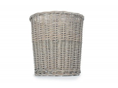 Basket, GREY WASH ROUND BIN 30 x 30cm