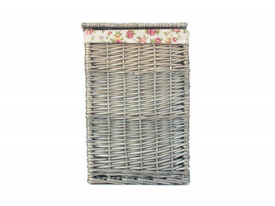 Basket, SMALL SQUARE LAUNDRY BASKET with GARDEN ROSE LINING